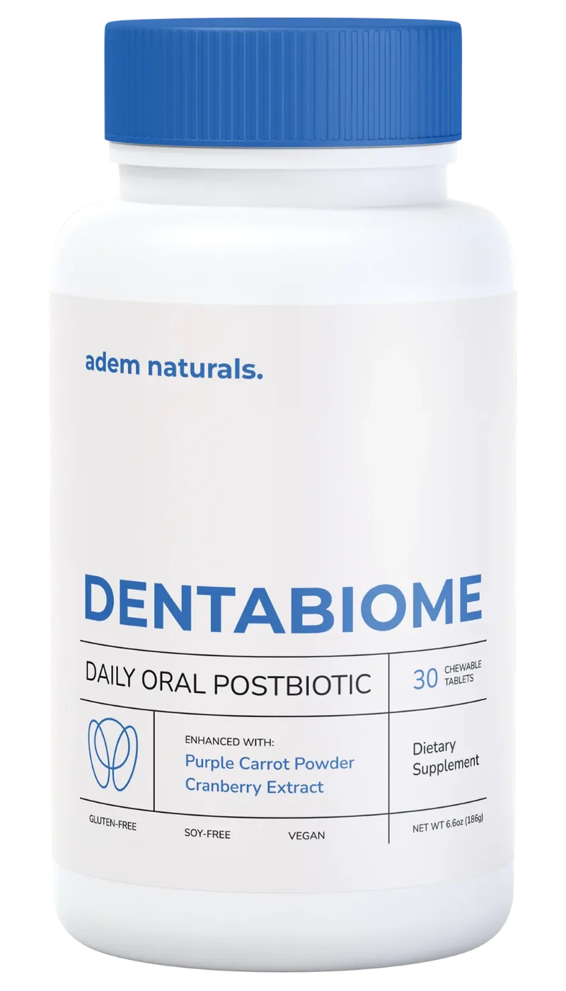 DentaBiome daily oral probiotic supplement bottle for gum health and oral microbiome support